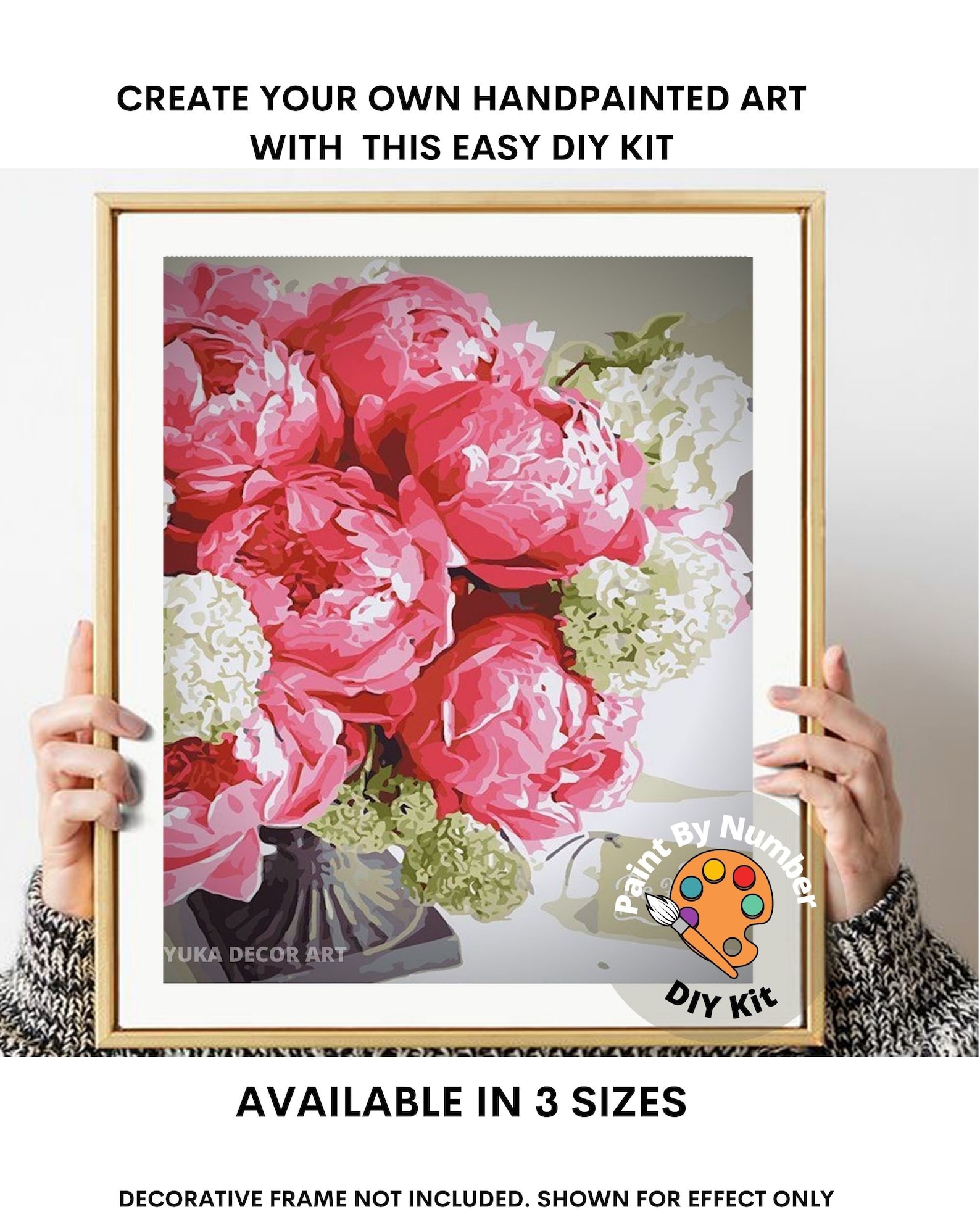 Pink Peonies Paint by Number Kit Adult, Flowers Still Life Painting ...
