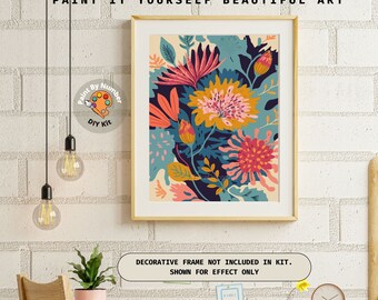 Kit De Pintura Por Números Para Adultos Y Niños | Lienzo De Flores Con Pinceles Y Pinturas Acrílicas | Regalo Creativo Y Decoración Del Hogar