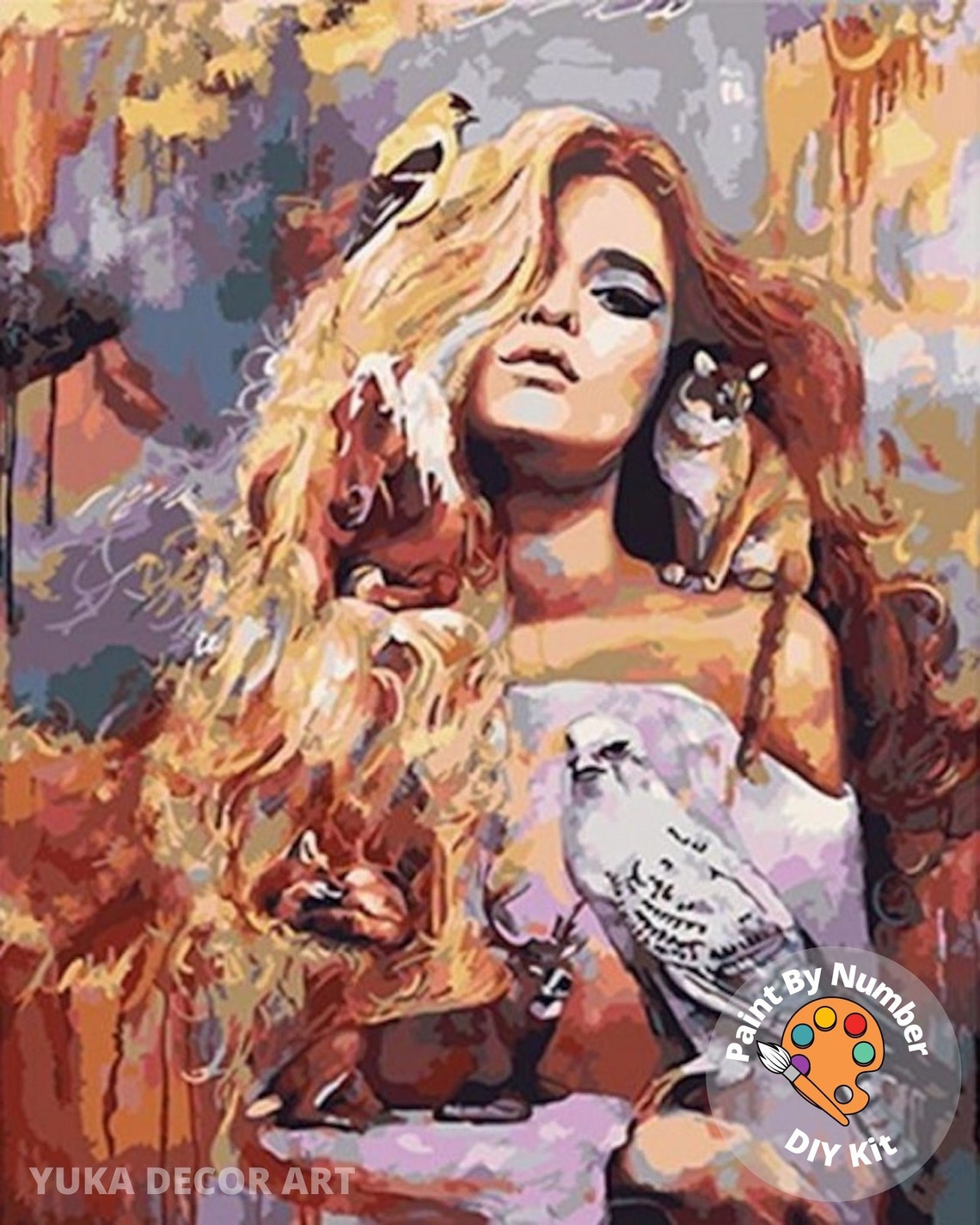 Woman Abstract Paint by Number Kit Adult DIY Painting Easy Etsy