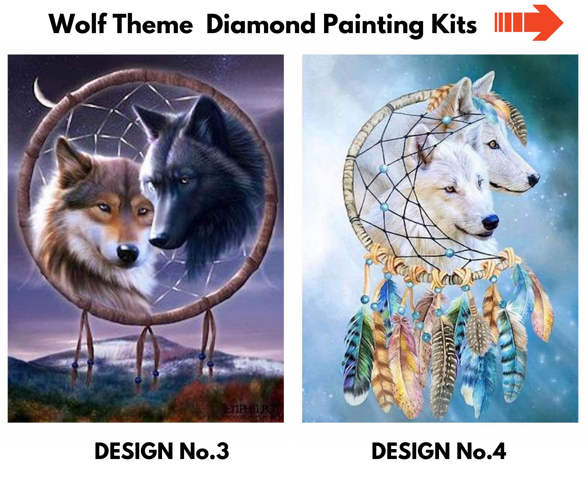 Mystic Wolf Dreamcatcher - Diamond Painting Kit