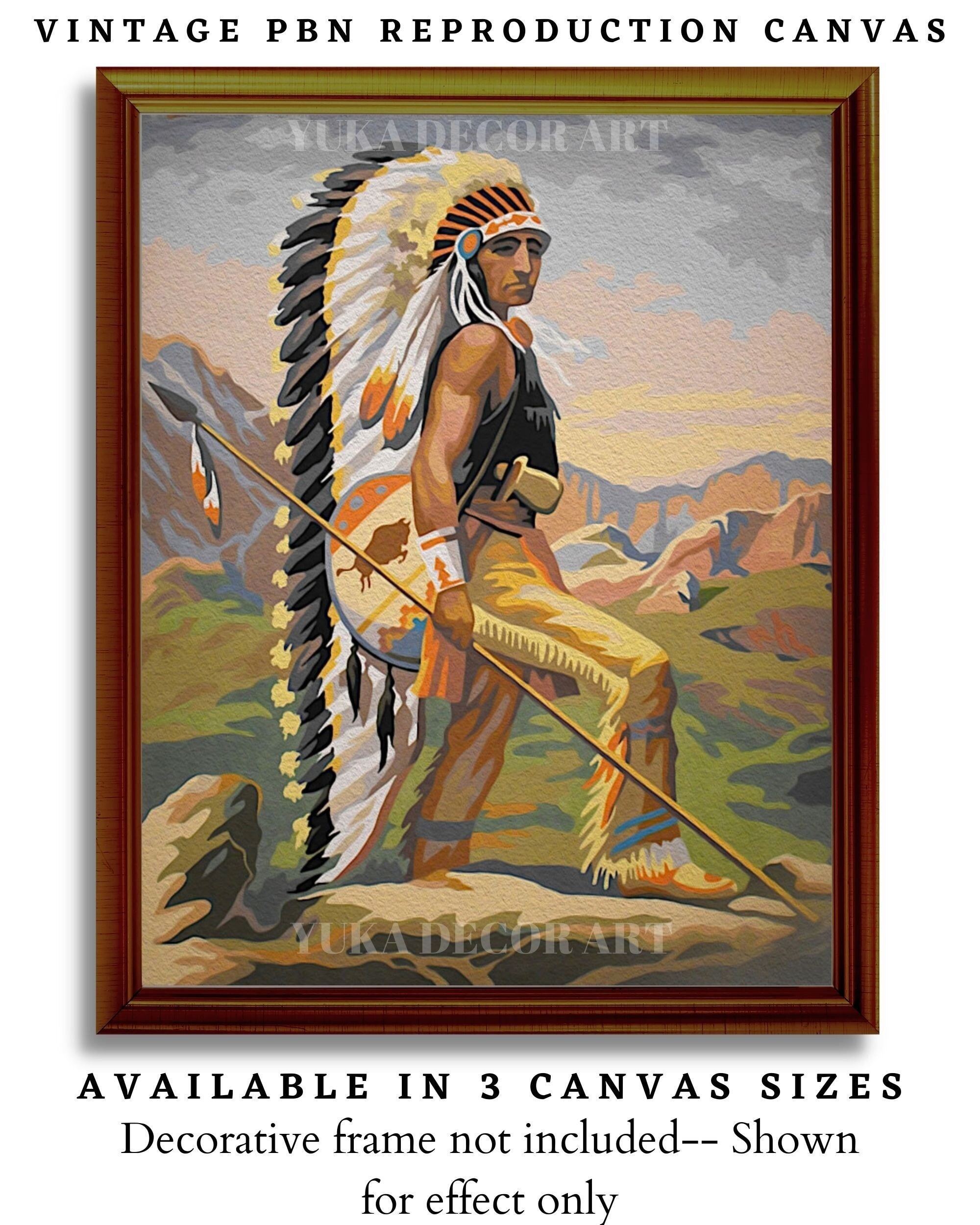 Native American PAINT by NUMBER Kit for Adult Vintage Style Etsy