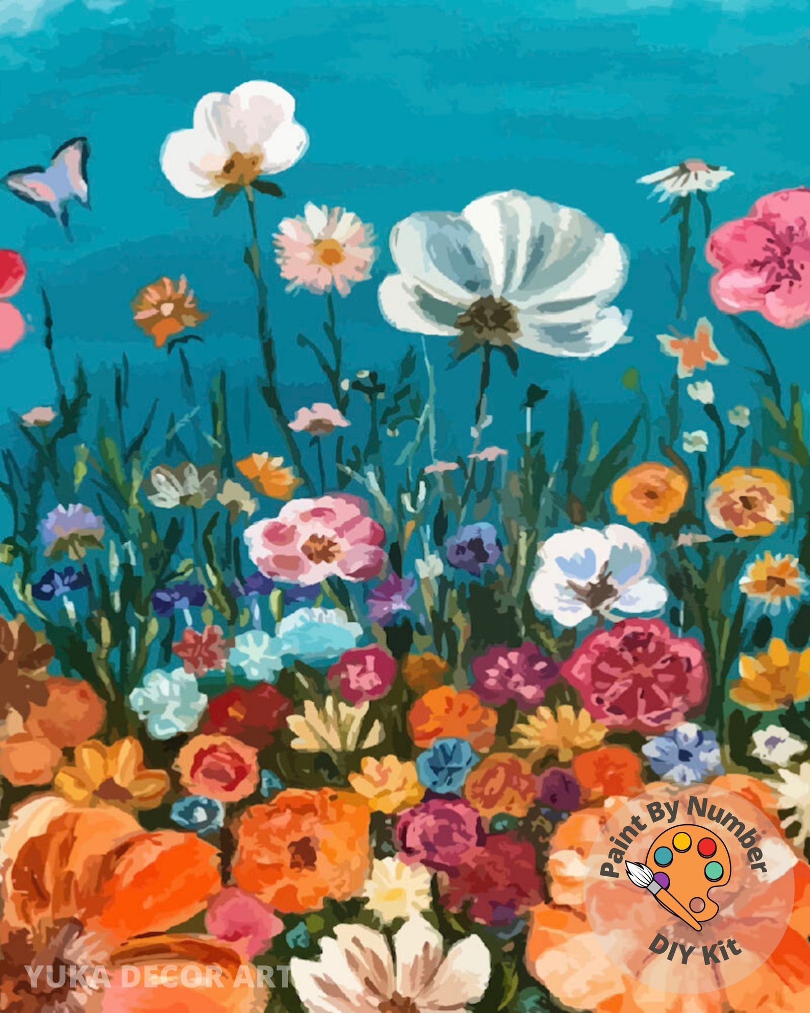 Frühling Blumen malen von Nummer Kit Erwachsene Blumen | Etsy