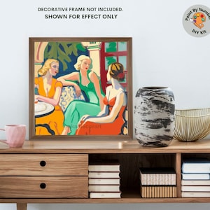 Matisse Inspired PAINT by NUMBER Kit Adult, Women Portrait , Friends Chatting, Mid Century Art ,Easy  Acrylic Painting , Decor Gift
