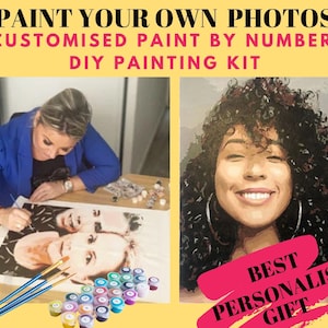 Custom Paint by Number Kit, Personalized Paint From Photo, Custom Portrait,  Paint Your Photo, 24 Colors, Wall Decor, Valentines Day Gift 