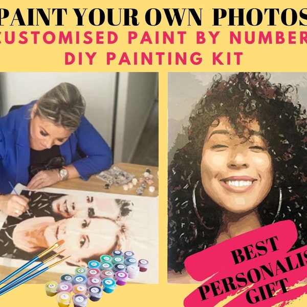 CUSTOM Paint By Number Kit, Personalized Graduation Day  Gift, Photo to Painting kit , Easy Beginner's DIY Painting Kit