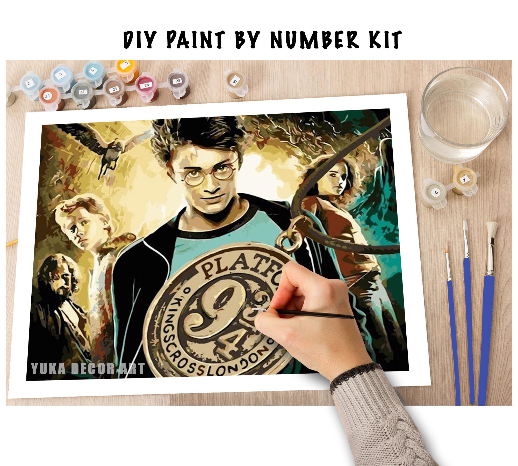 Harry Potter PAINT by NUMBERS DIY Kit for Kids Easy Painting Etsy