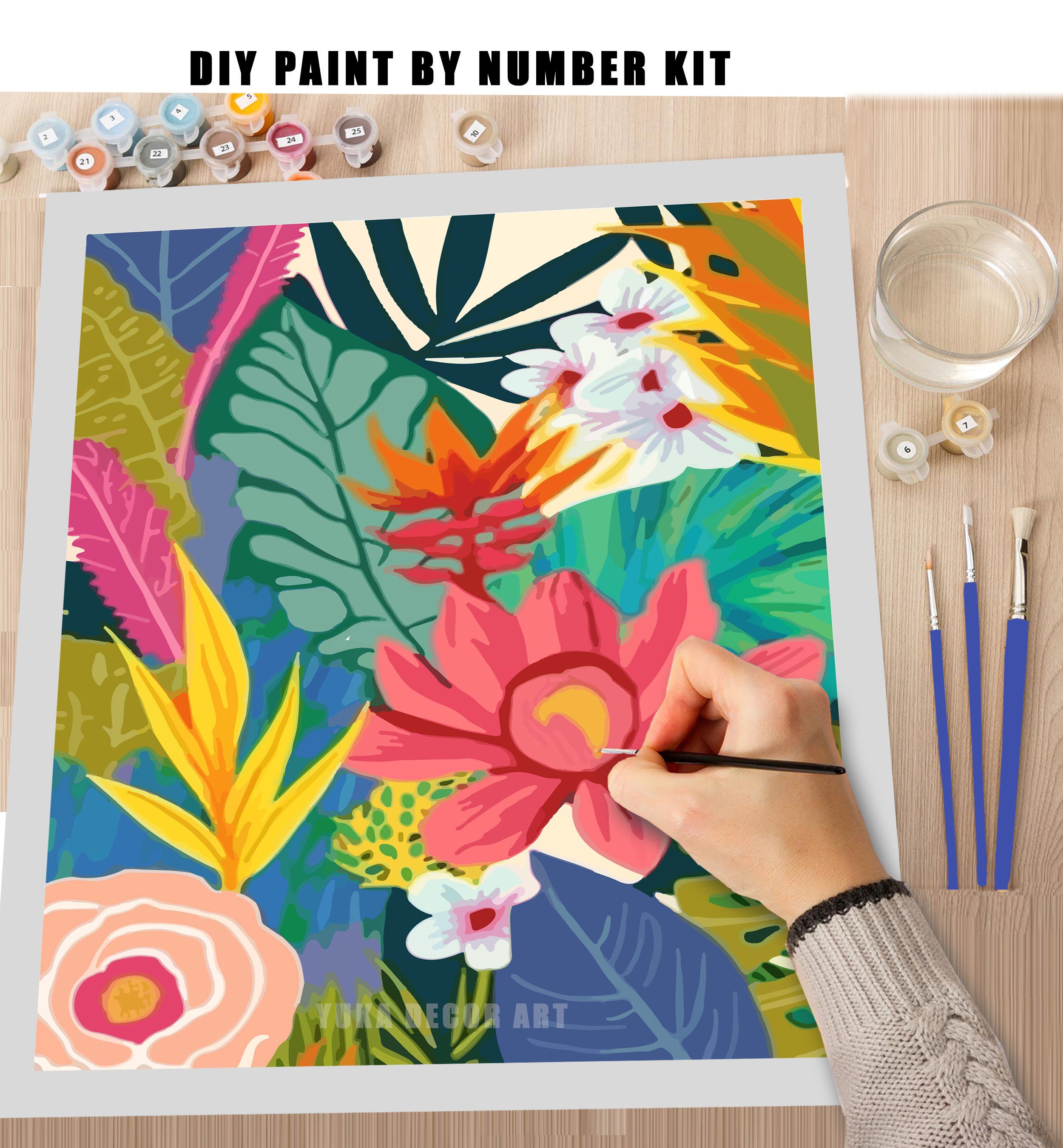 DIY Paint by Numbers for Adults and Kids Beginner Acrylic Painting Kit –  Hapinest