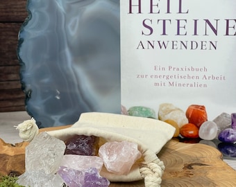 Water stones including healing stone book and guided meditation - gift set