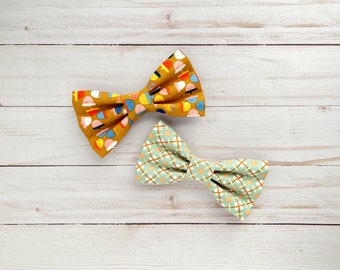 Fall Dog Bow Ties / Fall Pet Accessories / Acorn Bow Tie / Fall Plaid Dog BowTie / Bowtie Dog Collar