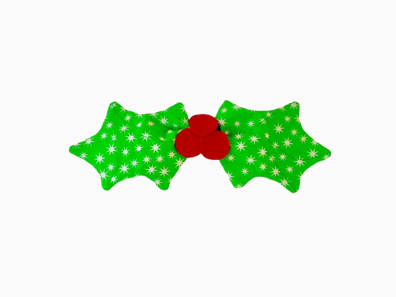 Holly-Day Hundefliege / Weihnachtsfliege für Hunde / Feiertagsfliege für Hunde / Haustierfliege / Holly Berry Hundefliege / Haustierzubehör Bright Green Bow Tie