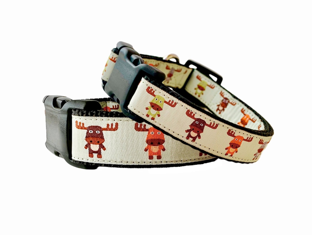 Funny Moose Dog Collar for All Sizes Dogs / Holiday Dog Collar