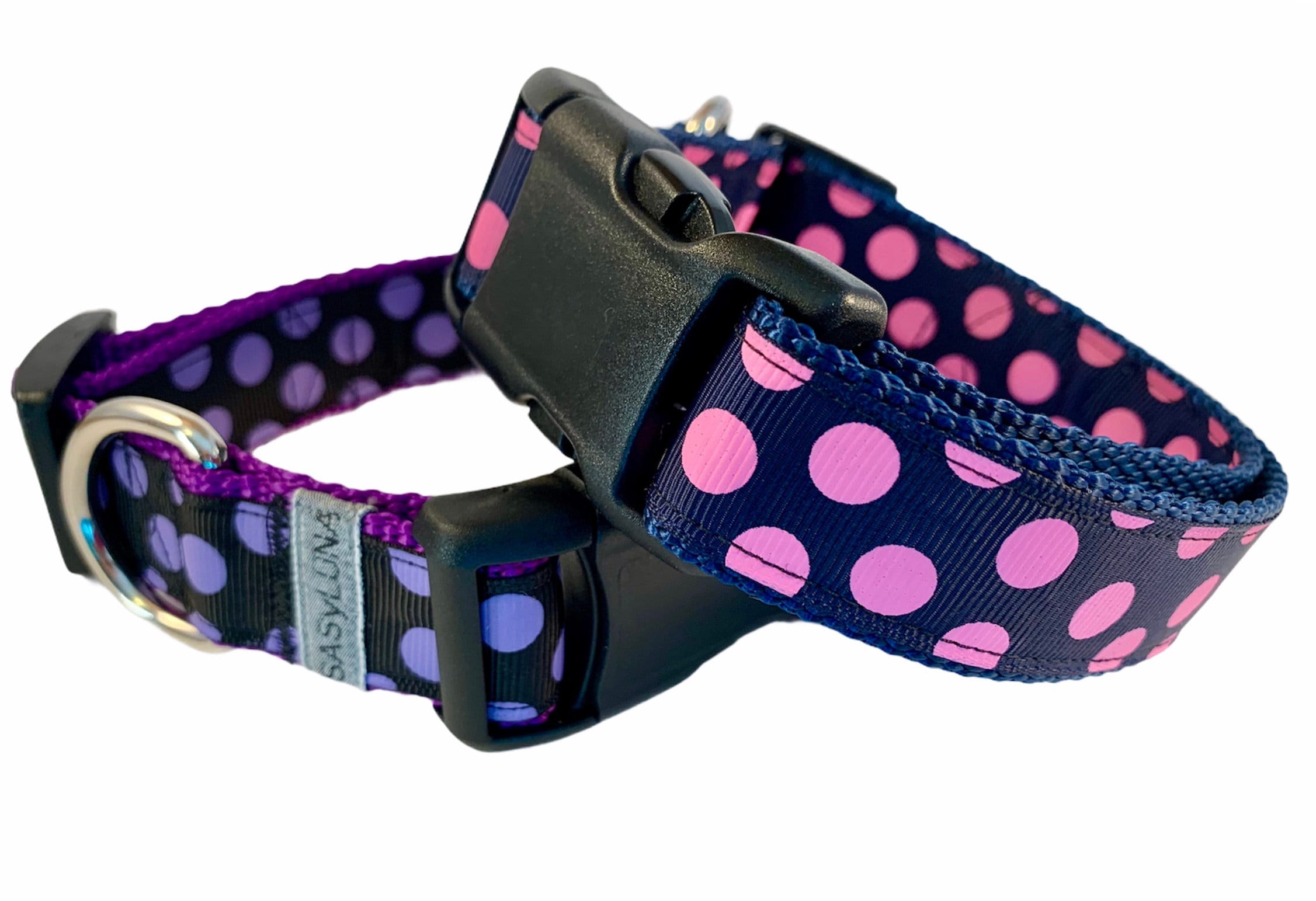 Designer Dog Collar Navy Blue and Pink trendy dog collar Etsy