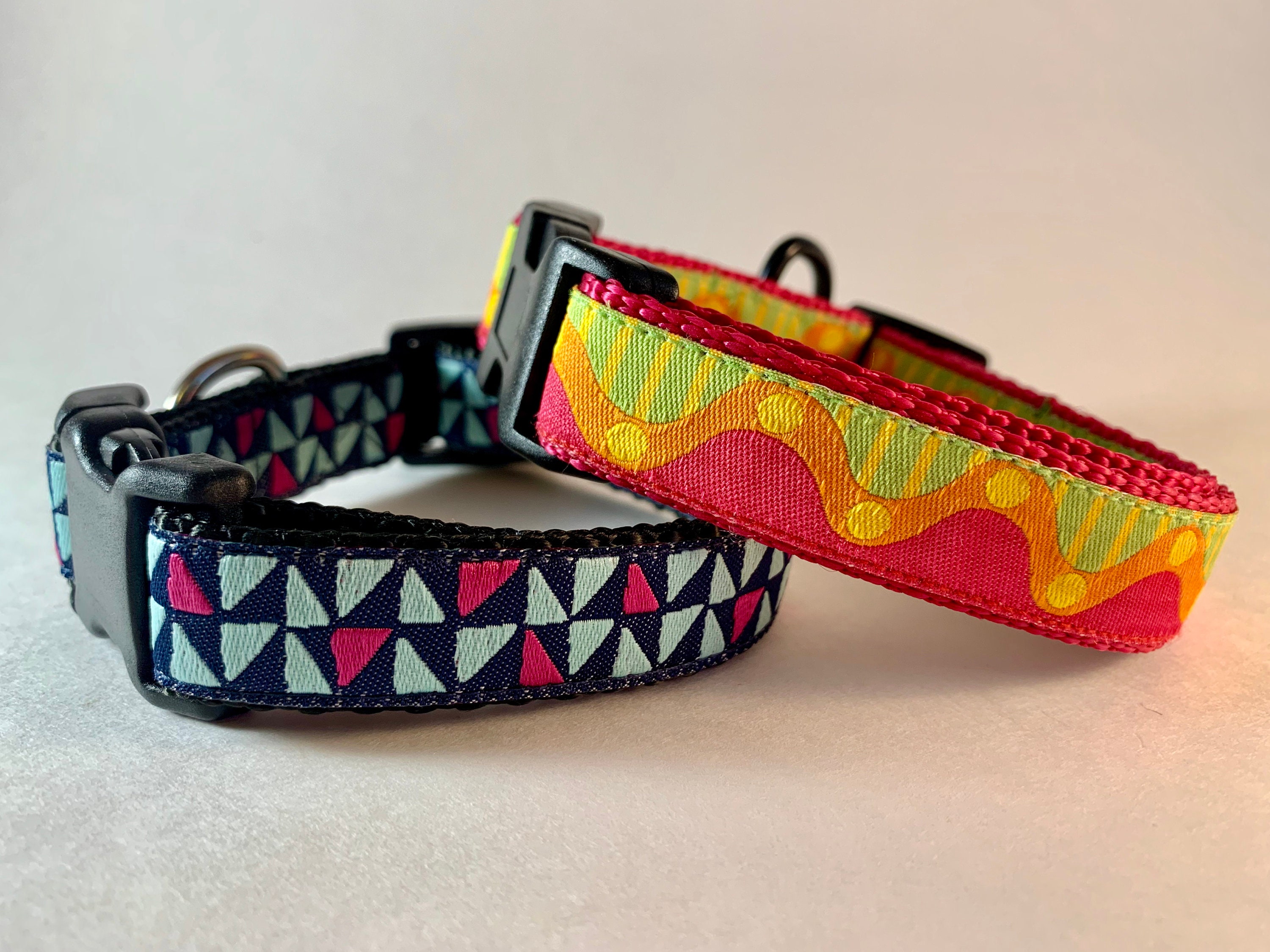 Small Breed Dog Collar 3/4 wide Navy Blue modern Etsy