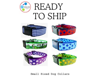 Ready to Ship On Sale Small Dog Collars in a variety of patterns / All Dog collars listed are Small size 1" wide x 11 - 15" L Adjustable