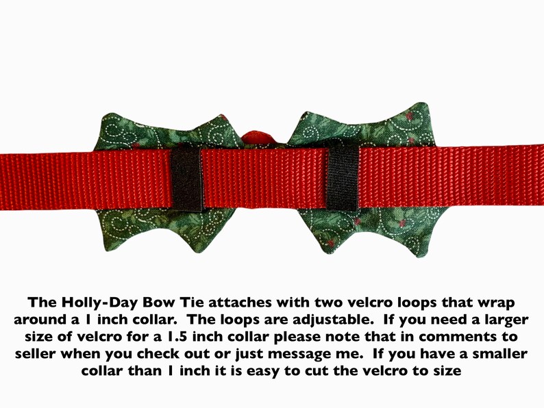 Holly-Day Hundefliege / Weihnachtsfliege für Hunde / Feiertagsfliege für Hunde / Haustierfliege / Holly Berry Hundefliege / Haustierzubehör Bild 8