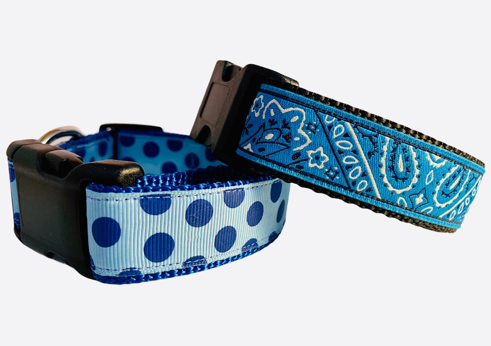 Light Blue Dog Collar Polka Dot Collar Stylish Male Dog Etsy