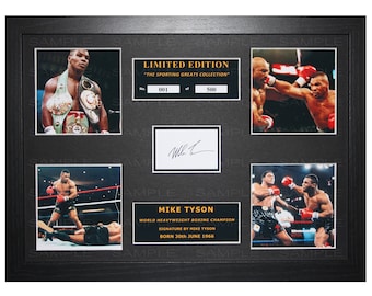 Mike Tyson signed mounted and framed limited edition print