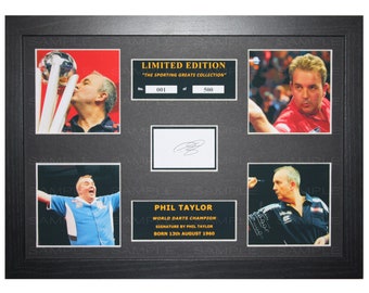 Phil Taylor signed mounted and framed limited edition print