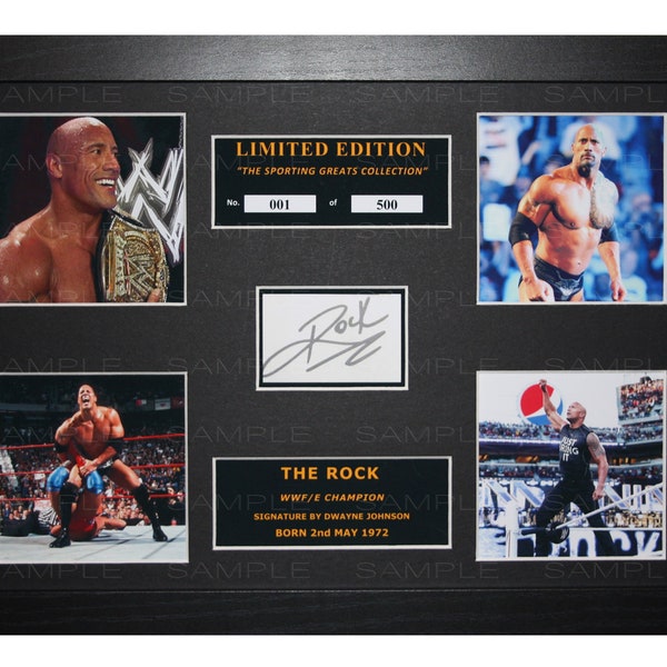 The Rock signed mounted and framed limited edition print
