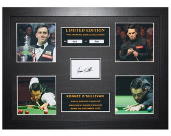 Ronnie O'Sullivan signed mounted and framed limited edition print