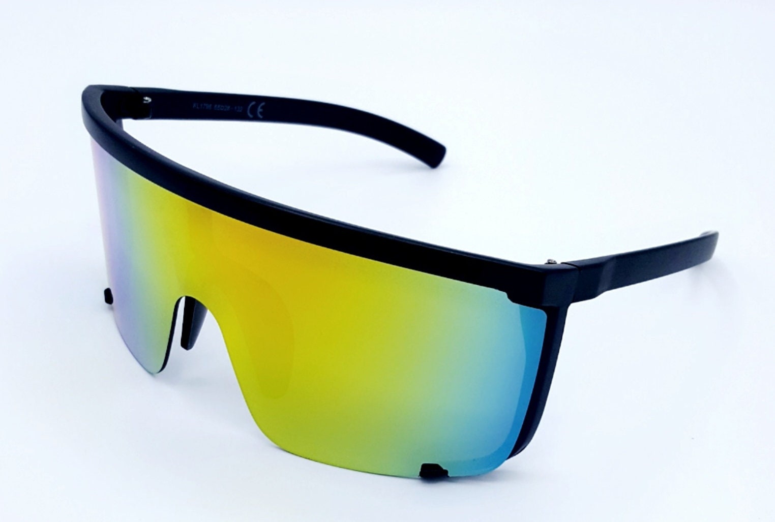 Futuristic Oversize XL Shield Visor Sunglasses Mirrored Clear Fit Over Mono  Lens | eBay