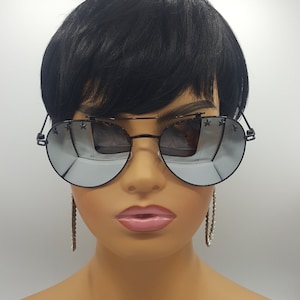 Mirrored Oversized Women&#39;s Aviator Sunglasses