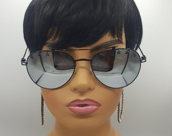 Mirrored Oversized Women&#39;s Aviator Sunglasses