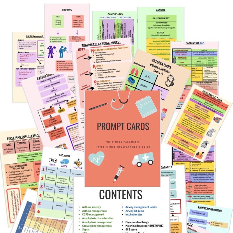 Paramedic Cheat Sheets - Etsy