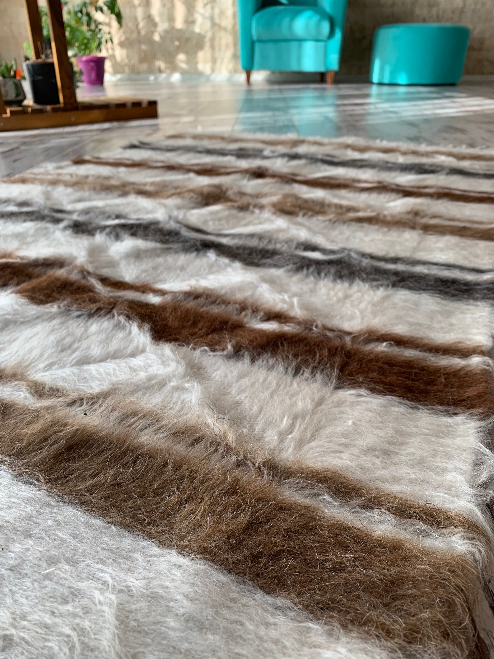 Handwoven 100 goat hair blanket rug vintage blanket rustic Etsy