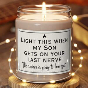 Daughter in law gift from mother in law, Gift for Daughter in law, Son on last nerve candle, Funny gift for daughter in law, gag gifts