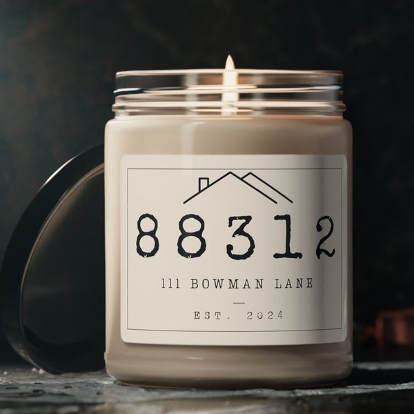 Zip code gift, custom zip code, closing gift, housewarming gift, new homeowner gift, zip code candle, Custom new home soy candle moving gift