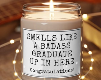 Graduation Gift, Bachelors Graduation Gift, College Grad, Masters Graduation, Nursing School Grad, Funny Grad Candle,Badass Graduate Candle