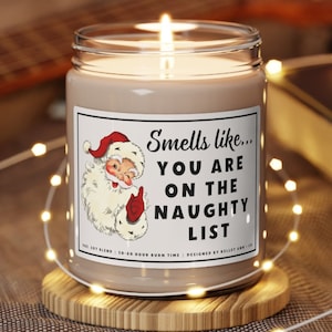 White Elephant Gifts, Santa Naughty List, Christmas Gag Gifts, Smells like Candle, Funny Christmas Candle, Funny gifts for her