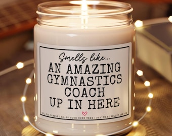 Gymnastics coach gift, Christmas gift for Gymnastics coach, Gymnastics teacher gift, gymnastics team gifts, gymnastics coach candle