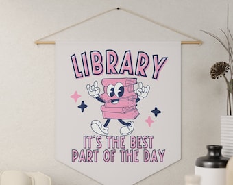 School Library wall decor, Library Day, Librarian gifts, Library wall art, Retro Library sign, School Library Book Decor, Library sign