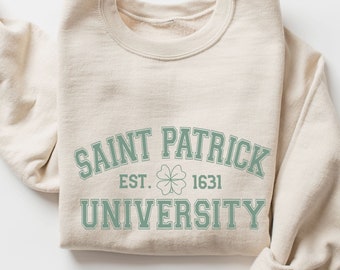 St Patricks Day Sweatshirt, St Patricks University, Vintage St Patricks Day Sweatshirt, Retro St Patricks day sweatshirt, Shamrock Shirt