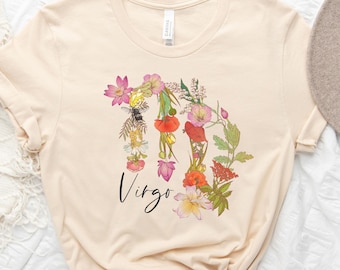 T-shirt Virgo Zodiac, t-shirt Vierge, cadeau Virgo Zodiac, chemise Vierge, cadeau pour vierge, chemises Zodiac, chemise en zodiac vierge, tee-shirt boho zodiac