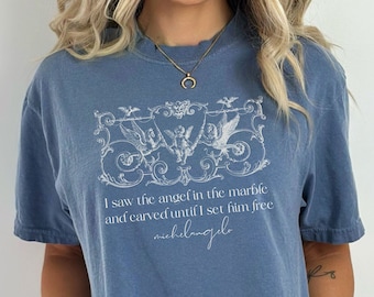 Michelangelo Shirt, Poet Shirt, Renaissance Shirt, Angel shirt, Artist Gift, Art Teacher Shirts, Art History Shirt, Literary Shirt, Art tee