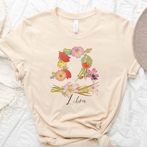 Libra Zodiac T Shirt, Libra shirt, Zodiac T shirt, Libra gift, Boho Shirt, Gift for Libra, October Birthday gift, Horoscope shirt, Astrology