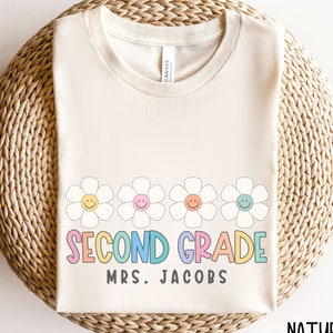 Second grade teacher shirts, 2nd grade team shirts, Personalized teacher name shirts, Elementary Teacher Shirts, Cute 2nd grade shirts