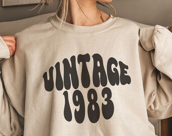 Vintage 1983 Sweatshirt, 40th Birthday Sweatshirt, 40th Birthday Gift, 1983 Birth year sweatshirt, Vintage 1983 Shirt, retro 1983 shirts