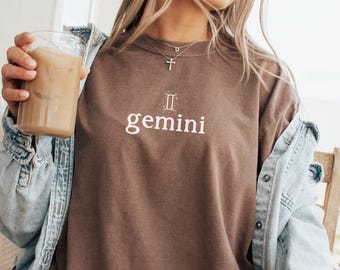 Gemini t shirt, Gemini Shirt Comfort colors Gemini tee, May birthday gift, June Birthday minimalist zodiac sign gifts, gemini zodiac shirts