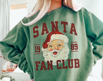 Vintage Santa Shirt Retro Santa shirt, Vintage Santa Sweatshirt, Custom Christmas Shirts, Santa Face Shirt, Christmas comfort colors shirt