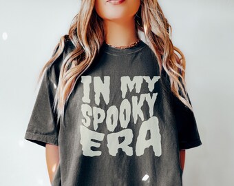In my spooky era shirt, comfort colors halloween shirts, Spooky season shirts, Plus size halloween, Halloween 2023 shirts, Trendy halloween