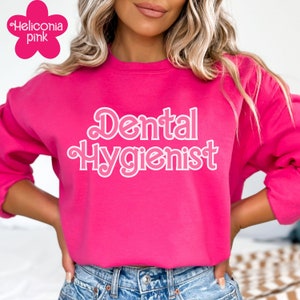 Pink Dental Hygienist Sweatshirt, Gift for Dental Hygienist, Pink Doll Dental Sweatshirt, Dental Doll shirt,Christmas gift dental hygienist