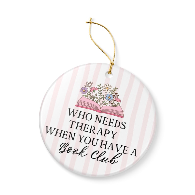 Décorations pour club de lecture, Cadeaux pour club de lecture, Décoration de Noël pour club de lecture, Club de lecture personnalisé, Qui a besoin de thérapie quand on a une décoration pour club de lecture ? image 6