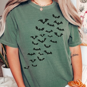 Bats Halloween comfort Colors Tee, Bats Tee, Trendy Comfort colors Halloween Shirts, Witchy Shirts, Orange comfort color halloween shirt