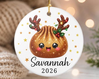 Adorno blando, regalo para amantes de los adornos blandos, adorno de dumpling, adornos personalizados para niños, adorno con nombre personalizado para niños