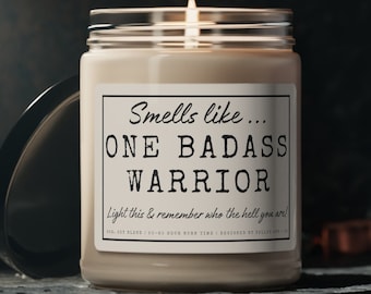 Warrior gift,  Motivational candle, Encouragement Gift, Encouragement gifts, Motivational gifts ,Sobriety Gifts, Survivor Gifts