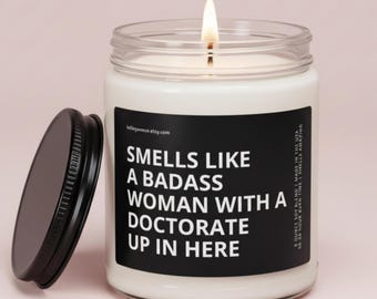 phd doctorate graduation, PHd gift for her, Doctorate graduation candle, soy candles